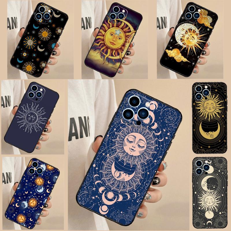 Sun Moon Face For Xiaomi Redmi Note 14 10 11 12 13 15 Pro Plus Phone Case For Redmi 15 15C 14C 12C 10C 13C