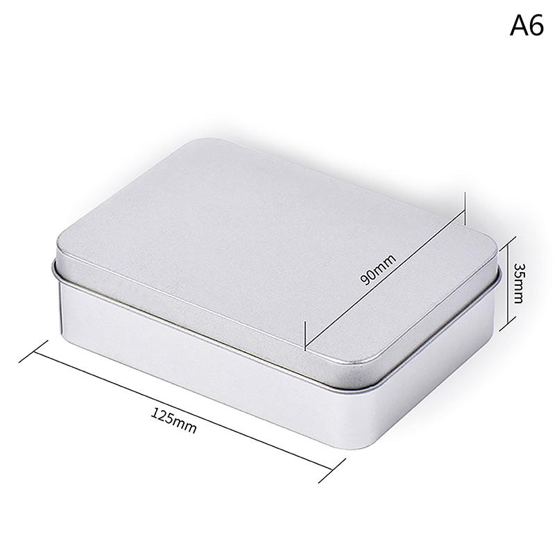 Small Metal Tin Silver Storage Box Case Organizer For Money Coin Candy Key Rectangular Jewelry Cosmetic Organizer