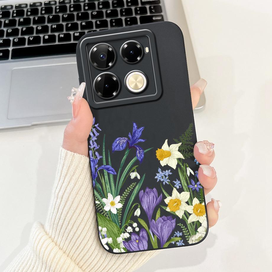 Soft TPU Candy Silicone Phone Case For Infinix Note 40 Pro Plus Note 40 4G 5G Back Cover Note40 4G Bumper Flower Girl Fashion