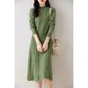 Elegant Merino Wool Women's Bodycon Knit Dress - New Style with Half High Neck and High Waist Design