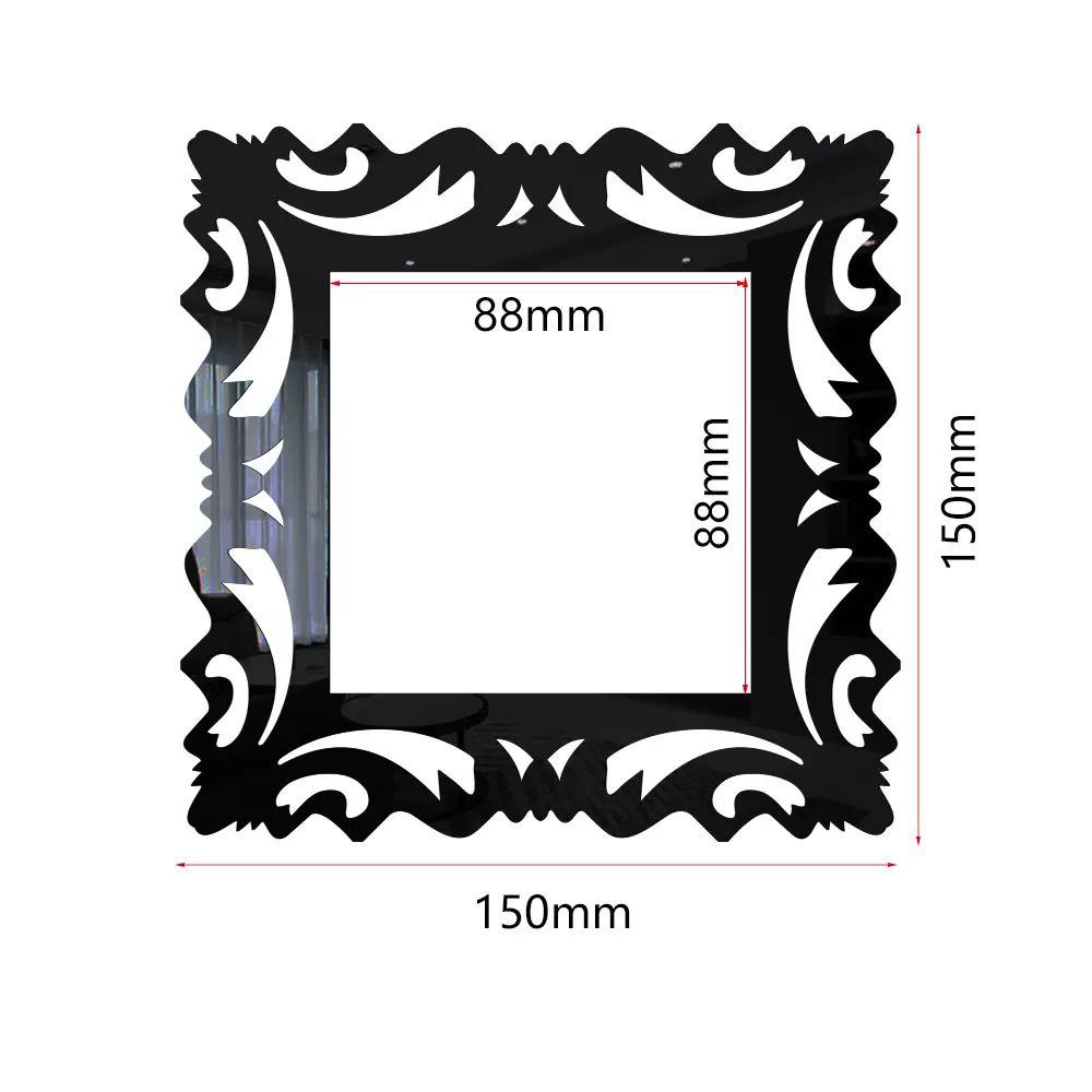 Square Cross Lace Acrylic Wall Sticker for Switch - Decorative, Self-Adhesive Mirror Design for Living Room & Bedroom