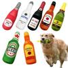 Funny Plush Dog Toys Beer Bottle Shaped Small Large Dogs Squeak Sound Clean Teeth Chew Toy Pets Interactive Playing Supplies