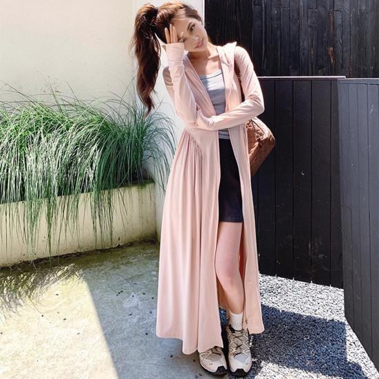 Felpa con Cappuccio da Donna Protezione Solare Cappotto Raffreddamento Corpo Intero Abbigliamento Solare Manica Lunga Costume da Bagno Copricostume Abito per Estate Spiaggia Pesca Escursionismo