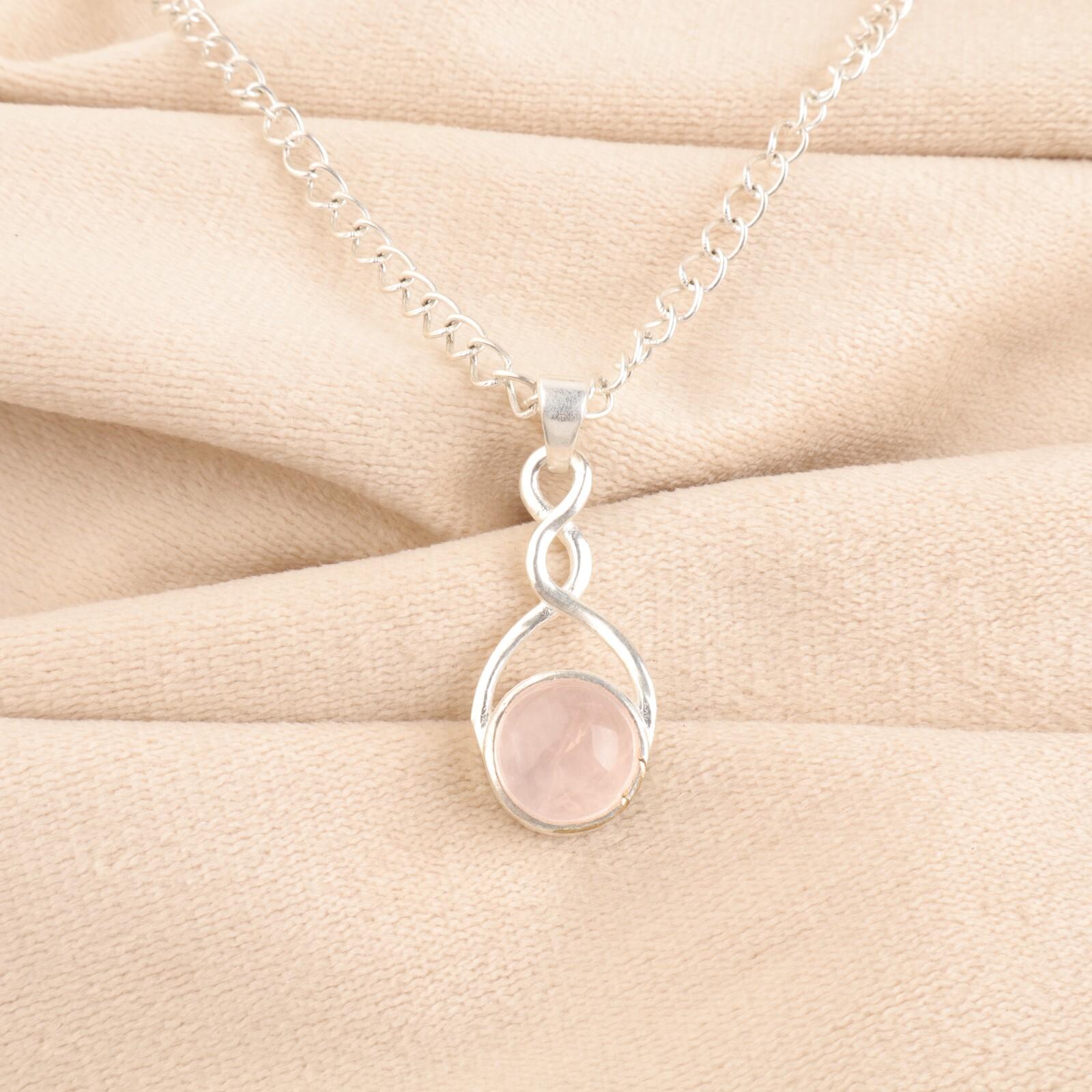 

Натуральный камень Розовый Кварц Ювелирные изделия из стерлингового серебра 925 ручной работы Свадебная подвеска CP-25-22