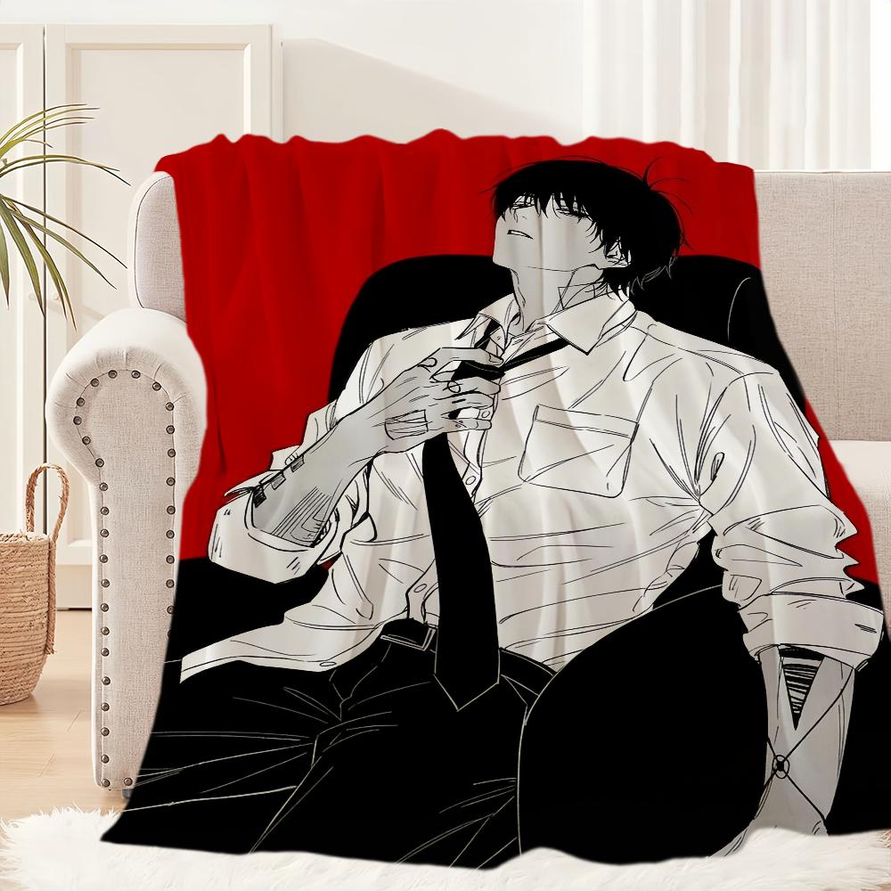 Manta de felpa Anime Yoichi Nagumo Sakamoto Days Alfombra de sofá para siesta para Sala de estar Cálida Oficina Dormitorio Cumpleaños Hogar Viaje Regalos para Niños