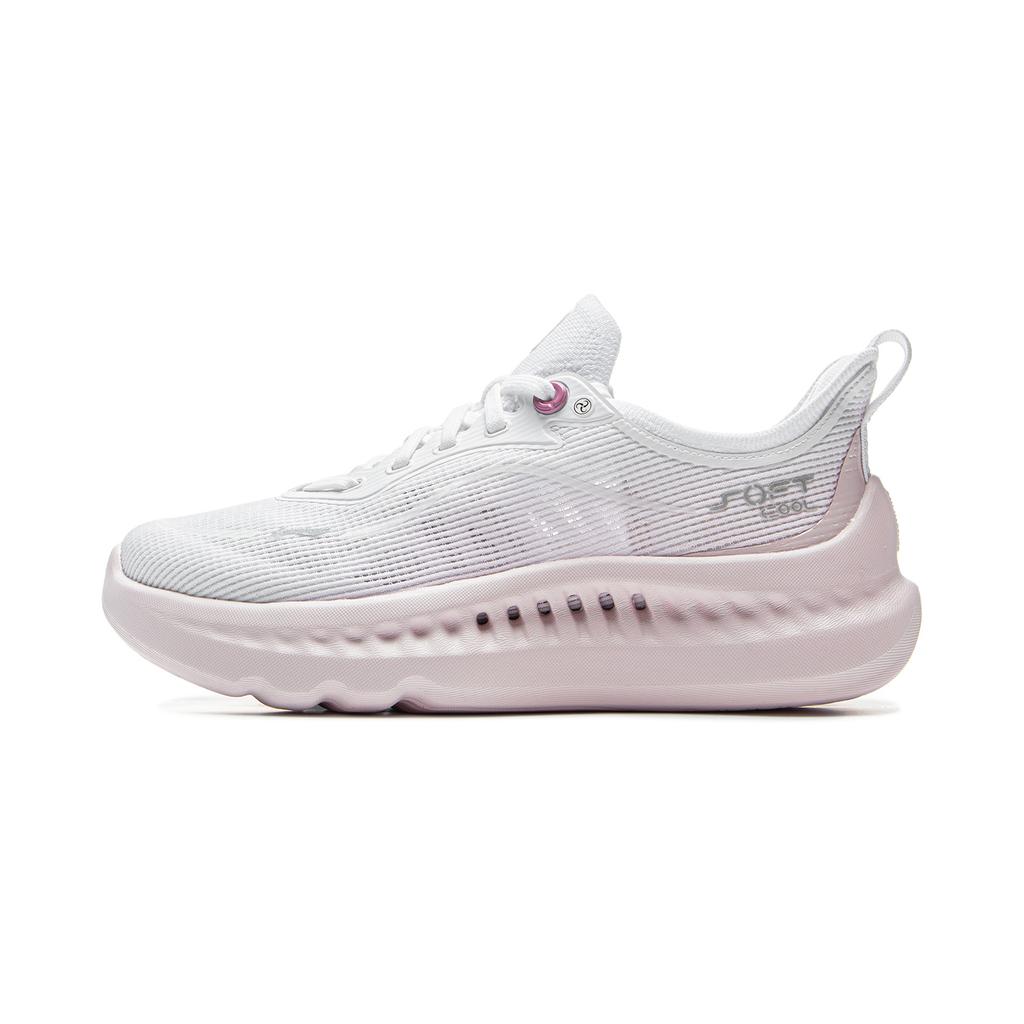 New LiNing Cushioning Breathable Wear Resistant Low Top Casual Shoes Women's White Pink AGLV010-4