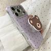 Cartoon Star Little Bear Stand Anti-Fall Phone Case for iPhone 14/13 and Apple 17/16/15 PROMAX