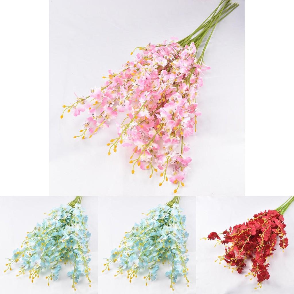 Fivebranch Oncidium Artificial Flower Bundle For Home Hotel And Photography Backdrops With Elegant Style