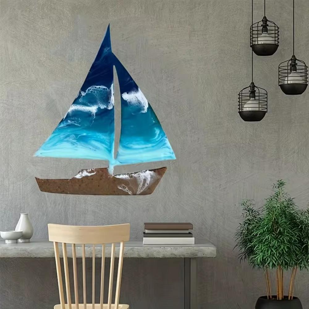 1pc Ocean-Inspired Metal Sailboat Wall Art - Decor for Kids' Rooms, Beach Homes, Home Gifts