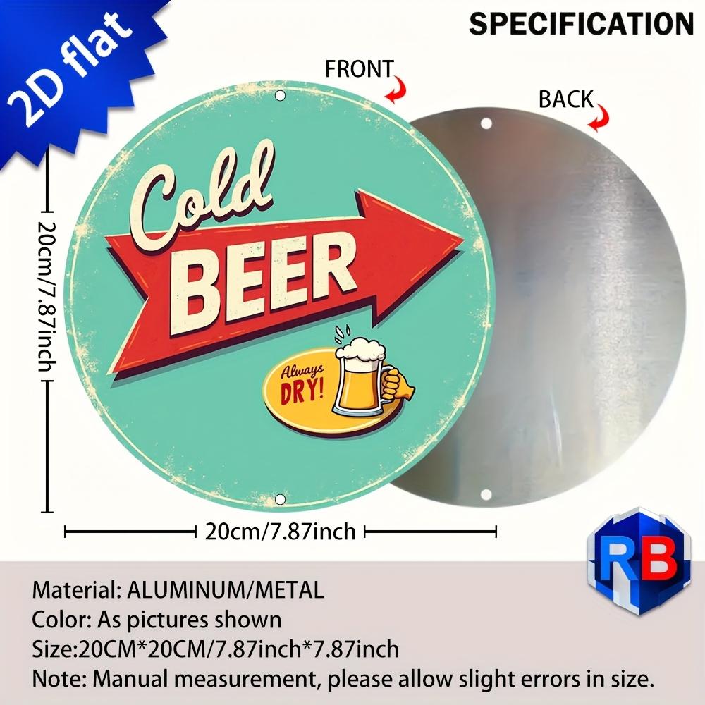 Vintage D Flat Round Aluminum Sign Wall Art for Home Kitchen Cafe Bar Garage Decoration