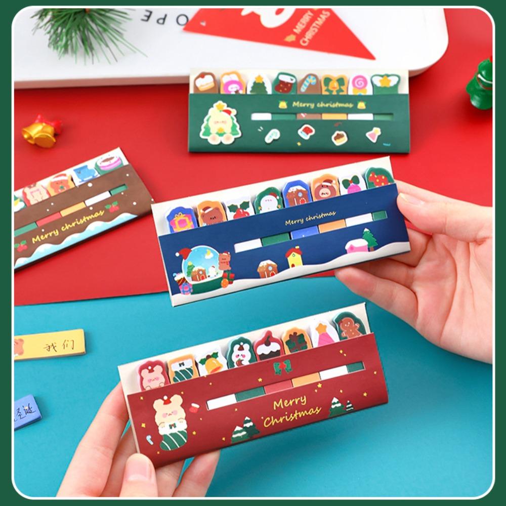 Cartoon Christmas Sticky Notes Notepad Bookmarks Study Supplies Christmas Memo Pad  Students
