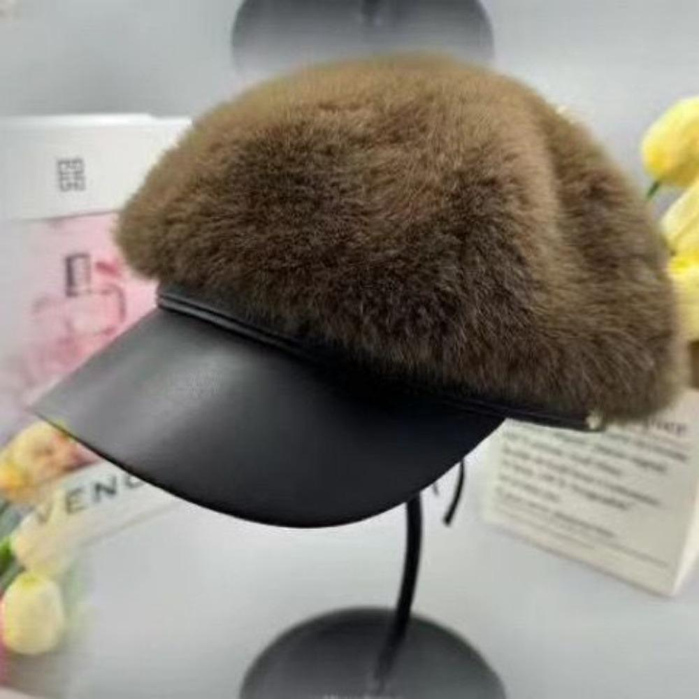 Dopamine Fashion Versatile Imitation Mink Winter Hat Internet Celebrity Ins Warm Autumn and Winter Big Head Beret