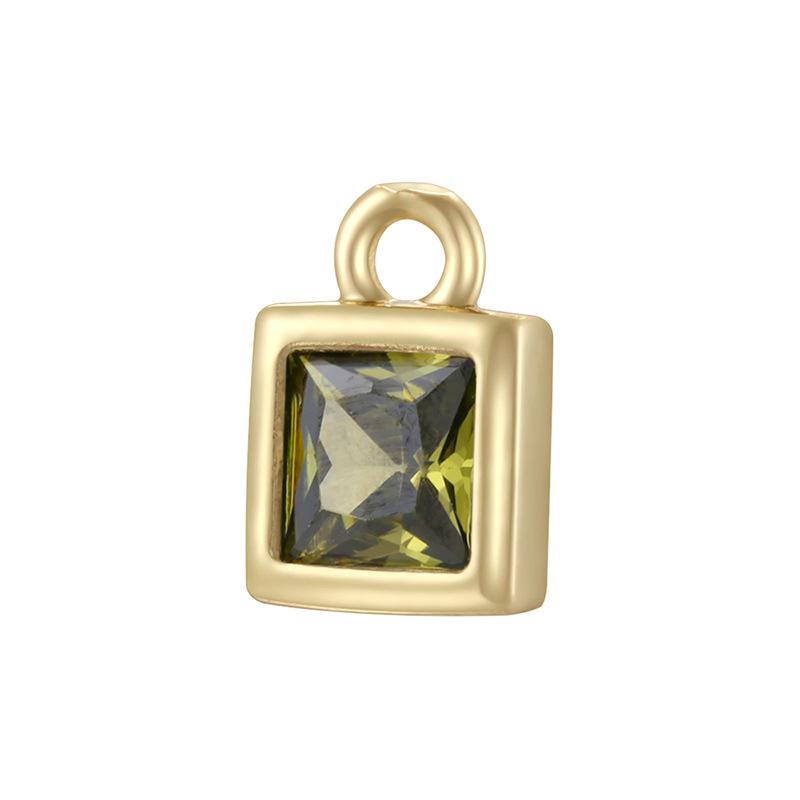 Light Luxury Twelfth Birthday Stone Sugar Cube Pendant Handmade Diy Bracelet Necklace Square Pendant Vd1939