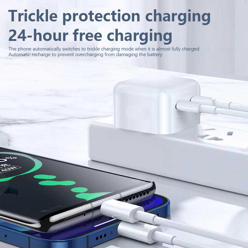 Usb Type C Charger 50W Dual Pd Portable Usb C Charger Support Type C Pd Fast Charging For Iphone 15 14 13 12 Pro Max 11 X Tablet