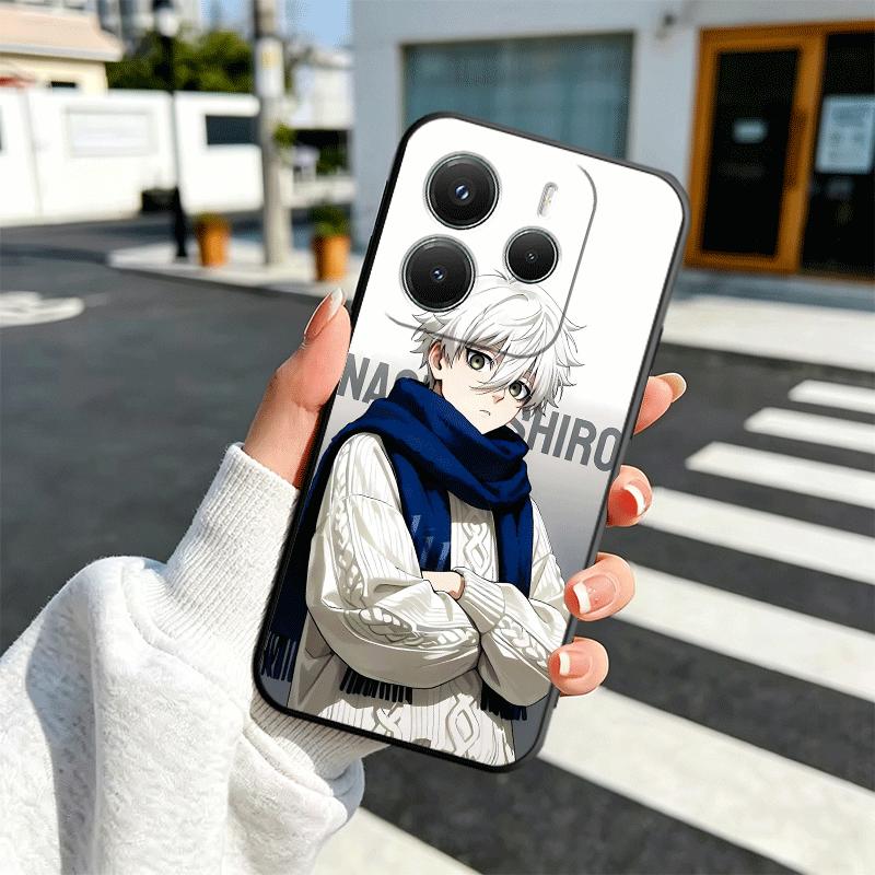 Blue L-Locks Nagi Seishiro Soft Phone Case for Xiaomi Redmi Note 12 13 14 15 Pro Plus 11 12S 11S 11T 10 4G Black Cover Back Shel