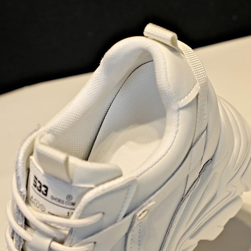 Spring and Autumn women's shoes new muffin thick sole inner height increase leisure sports single shoes women's shoes lace up