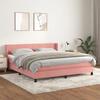 Exclusive House - Bed Slat Base with Pink Mattress 180x200 Cm Velvet