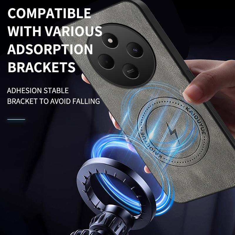 Für Redmi 14C 4G Neue Leder Matte Frosted Magnetische Handyhülle Für Redmi 14C Stoßfeste Bumper Weiche Hülle Für Redmi 14C Hülle