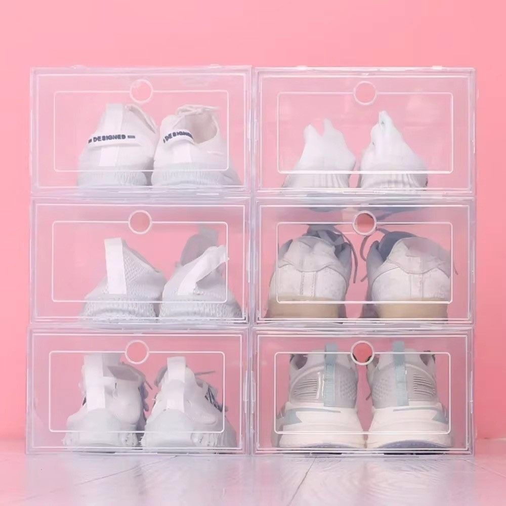Transparent Shoe Cases Plastic Shoes Organizers New Sneaker Boxes  Household