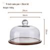 ZISIZ Wooden Cake Display Stand with Glass Dome