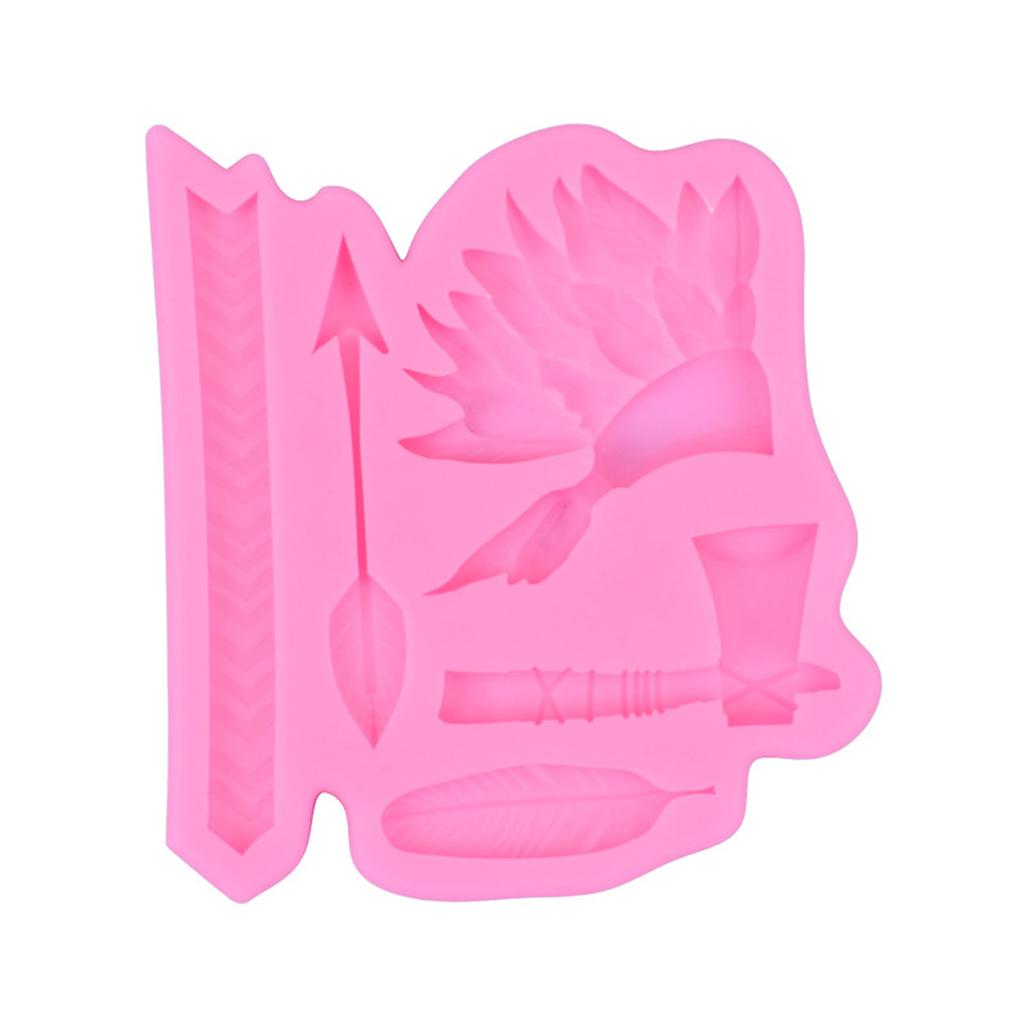 Pfeilfeder Indischer Kopfschmuck geformte Silikonform Fondant Schokoladenform DIY Kuchen Dessertform Backen DIY Zubehör