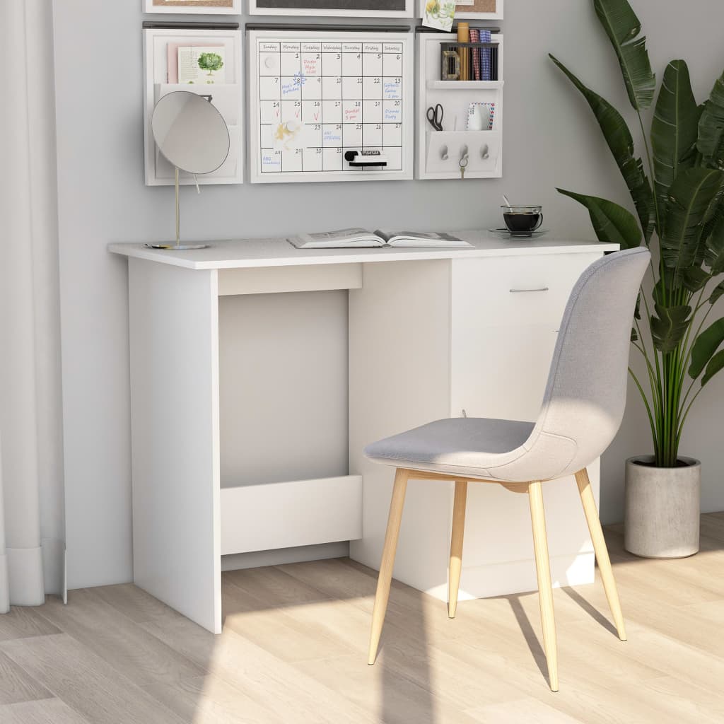 White Desk 100*50*76 Cm Engineered Wood