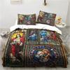 Set di biancheria da letto religiosa cristiana con scritta Jesus Christ Church Mary, copripiumino, set di copripiumino, federa, trapunta king size queen size