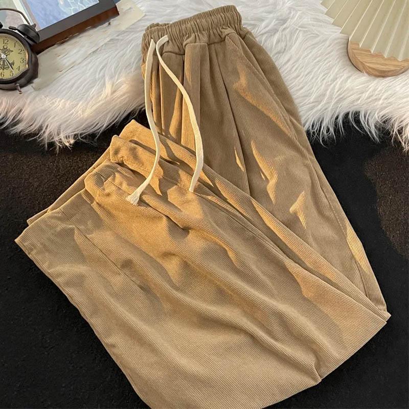 Pants for Women Elastic High Waist Long Trousers Plus Size Thickened Stretchy Versatile Casual Wide Leg Pants