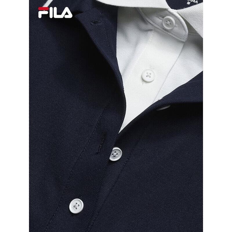 Fila Women's Knit Faux Two-Piece Short Sleeve Polo Shirt