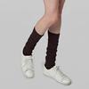 AW32AS07 Double Rib Knee Socks_Brown