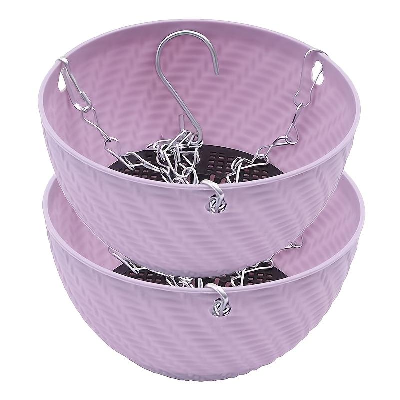 

2 шт. Открытый садовый балконный подвесной цветочный горшок, подвесной горшок. 4 цвета, подходит для комнатных и уличных зеленых растений фиолетовый