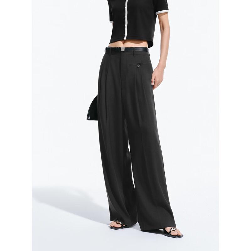 Peacebird Women's High-Waisted Straight-Leg Wide-Leg Casual Pants