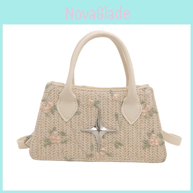 Fashion Womens Woven Pu Small Shoulder Bag With Zipper Closure For Daily Use