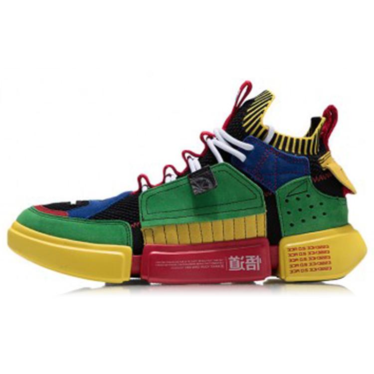 

LiNing Essence 2 ACE Mid Top Skateboard Shoes Men s Red Yellow Green 43