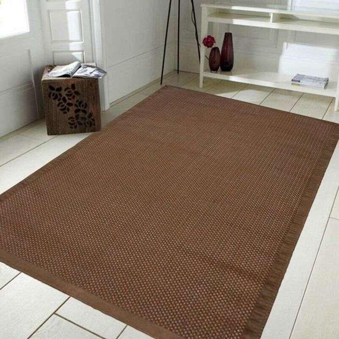 Natural Braided Suede Rug, Brown, 120x170 Cm