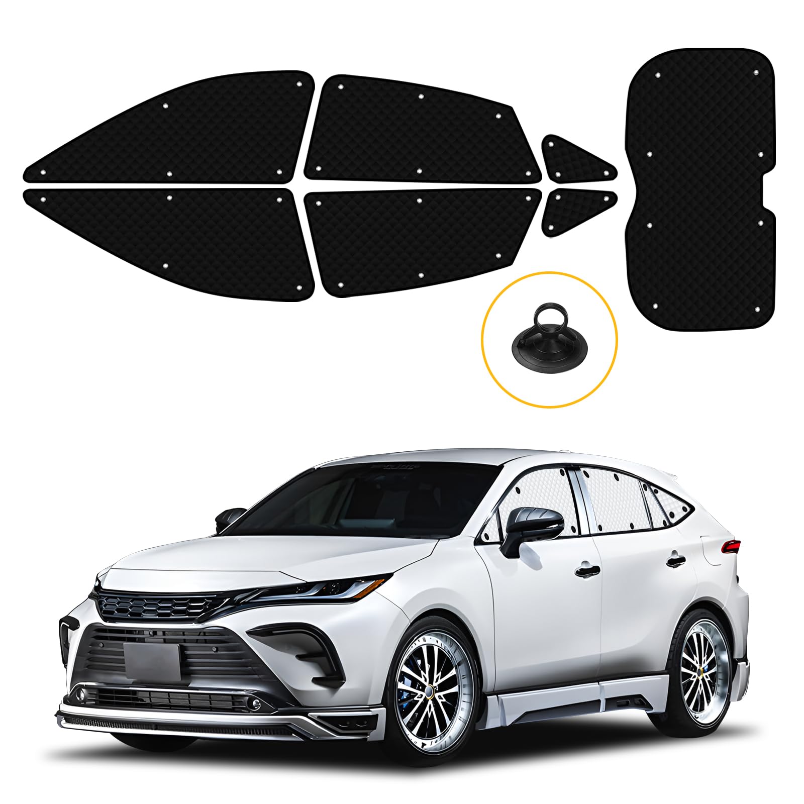 

BLUESEATEC Toyota Harrier 80 Серия Блэкаут для Легкого Хранения Вещей в Автомобиле Набор из 7 штук (MXUA8#/AXUH8#) Шторы/Солнцезащитные шторки для парковки под открытым небом, Изолированные,