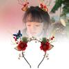 Enchanting Forest Style Antler Headband With Faux Flowers For Christmas Celebrations