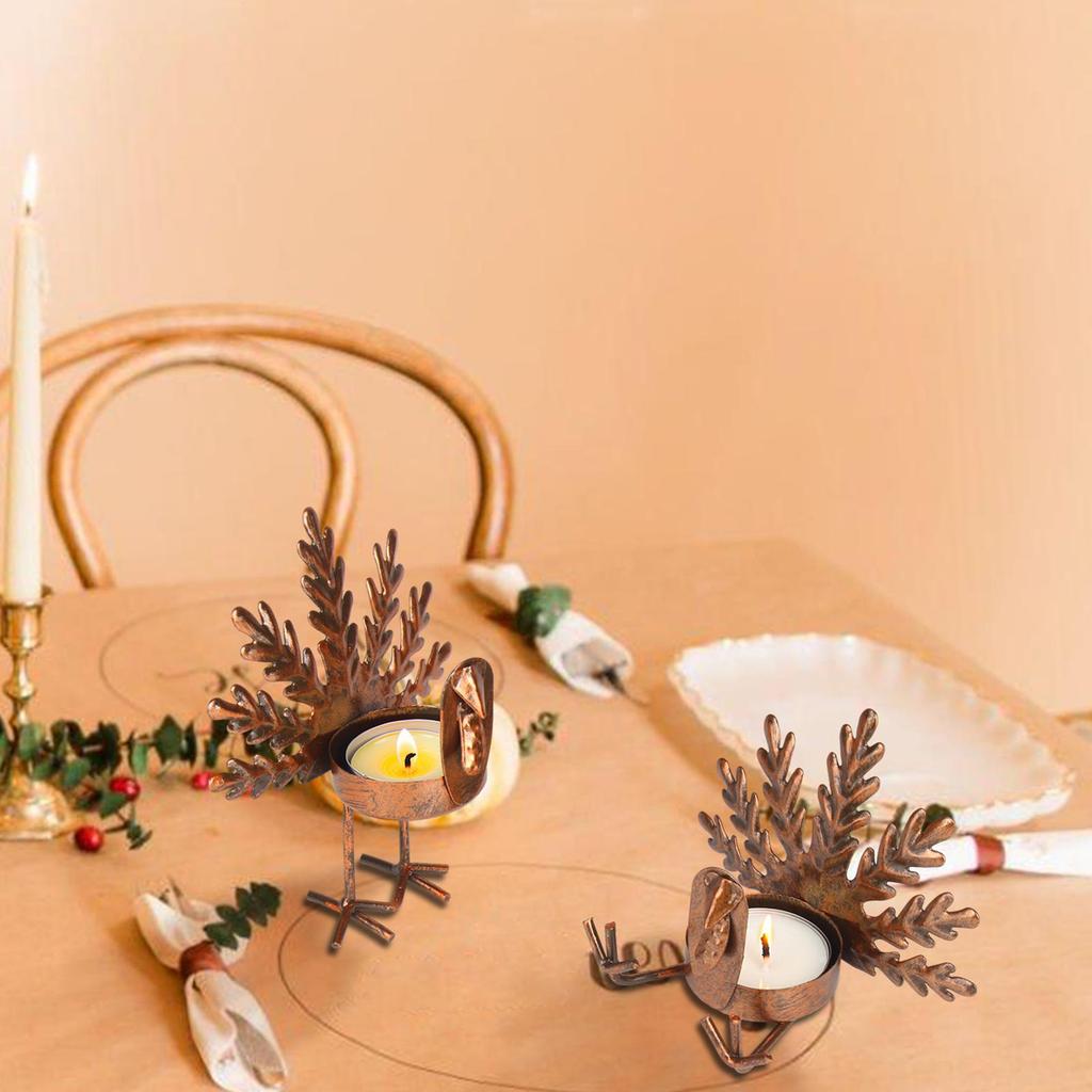 Elegant Turkey Candle Holder for Thanksgiving Decor - Stylish Table Centerpiece Fall Festivities