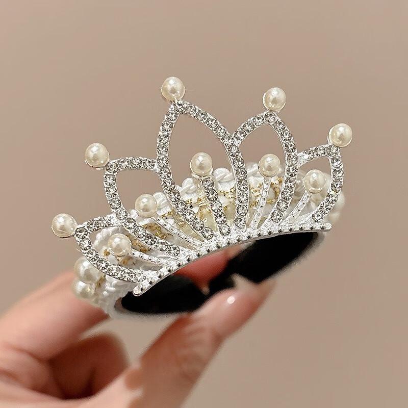 Kids Princess Crown Rhinestone Hair Comb Set