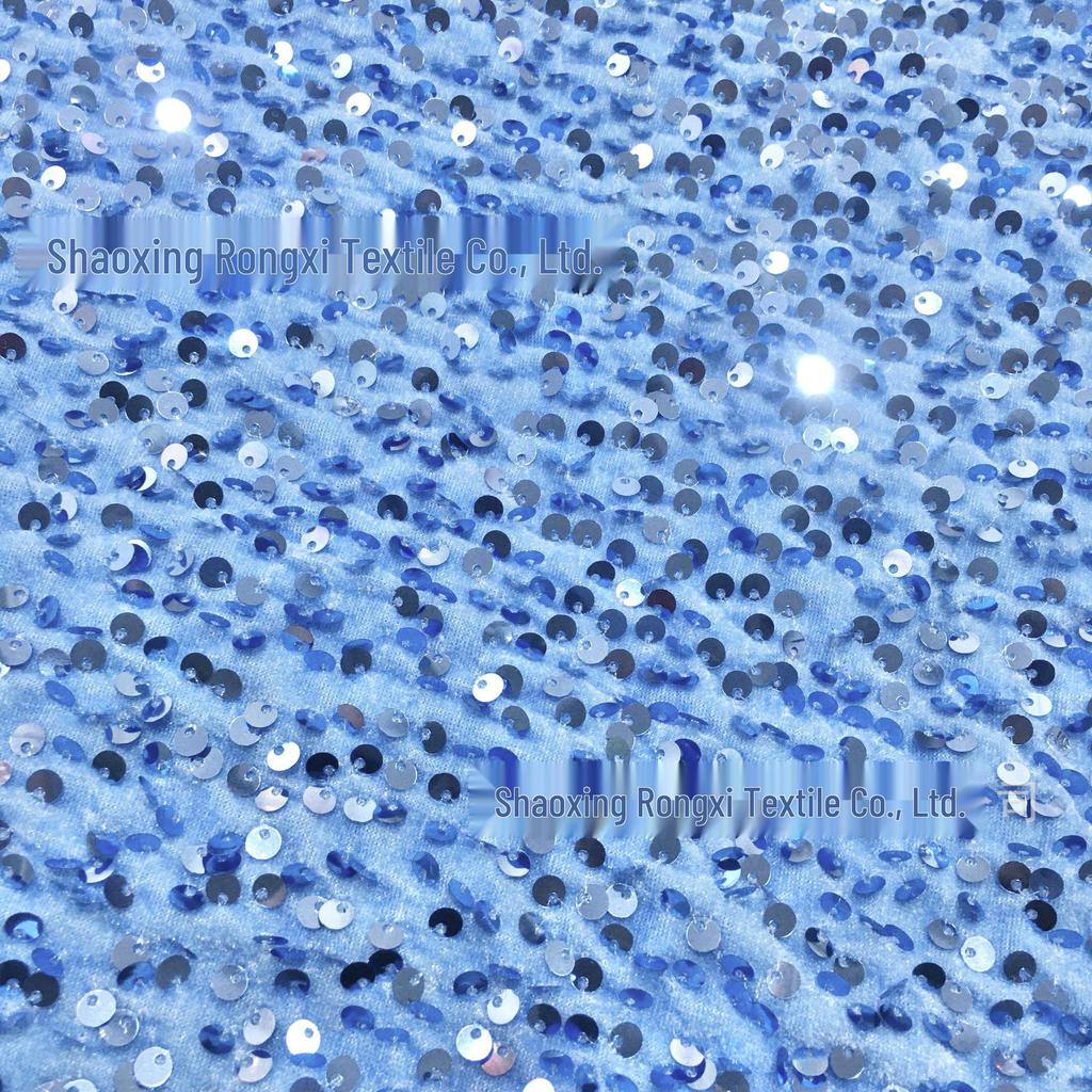 „50-kolorowa 5-milimetrowa flanelowa tkanina z cekinami: Elastyczna, haftowana na odzież damską i obuwie"