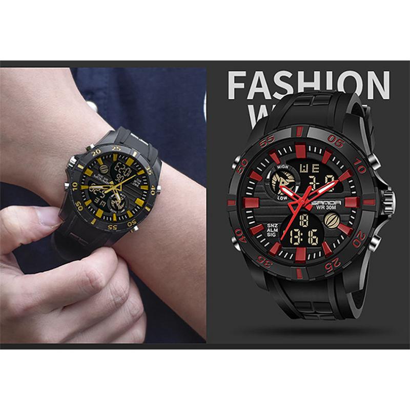 SANDA New Watch Genuine Fashion Sports Multifunctional Electronic Couple Popular Men's Luminous Watch