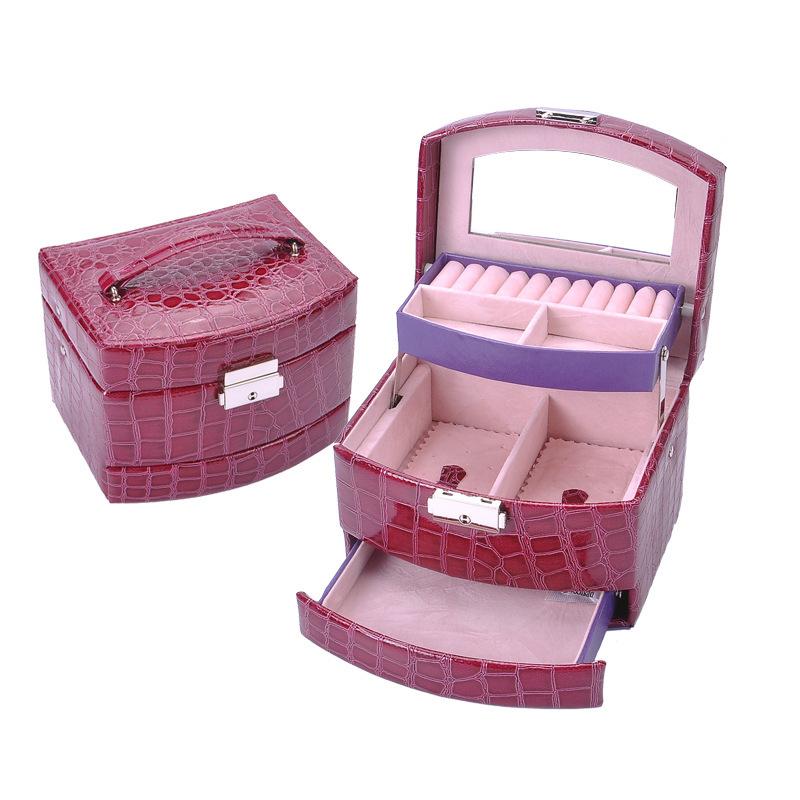 

Органайзер для ювелирных изделий из искусственной кожи, темперамент, красивая, большая вместительная коробка для хранения фиолетовый