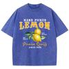 Summer Lemon Washed TShirts Womens Cotton Oversized ONeck T Shirts Fresh Fruit Prints Tops Casual Short Sleeve Woman Clothes