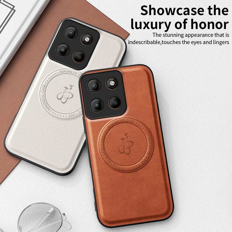 Wireless Charging Magnetic Case for Motorola Moto G05 G15 G75 G85 5G E15 Protective Cover PU Leather Hard Back Shell Coque