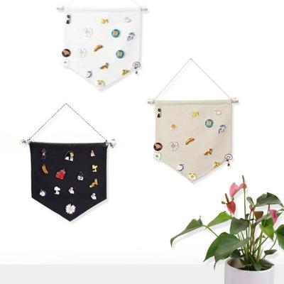 1pc Nordic Blank Cotton Brooch Pin Badge Holder Hanging Wall Display Banner Flag Kids Room Decoration