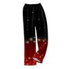 Women's Christmas Print Casual Pants with Pockets and Cuffed for Holiday