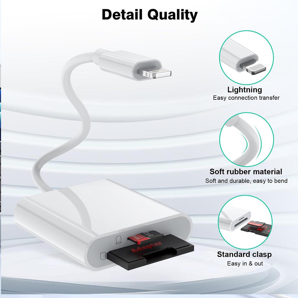 2 In 1 SD TF Card Reader For Apple iPhone 15 14 12 13 11 Pro Max Xs XR USB C OTG Adapter For iPad Samsung Xiaomi  MacBook