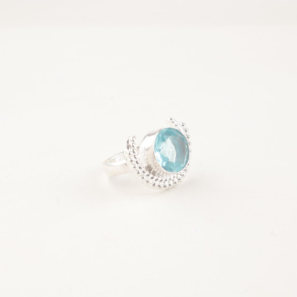 Sky Blue Topaz Gemstone 925 Sterling Silver Ring Handmade Jewelry Gift For Women RR-48-2