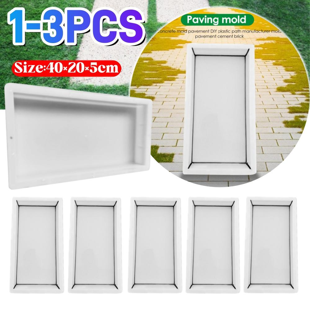 1-3 Stück 40*20*5cm Wiederverwendbare Gartenwegform DIY Manuell Pflasterbeton Betonform Wegmacher Hinterhof Landschaftsdekoration