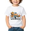 Dog Man 100% Katoen Cartoon Kinder T-shirt Anime Print Kinder T-shirts Kawaii Jongens Meisjes Tops Ronde Hals Korte Mouw Zomer Peuter